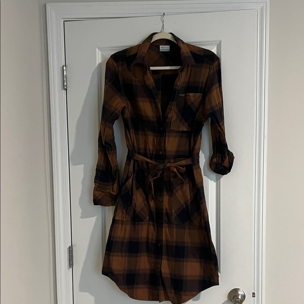 Columbia Brown and Black Long Sleeve Dress